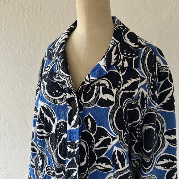 CHICOS Womens Swing Mariesa Jacket $118 NEW Size 3 XL Rear Pleat Beaded Floral - Picture 4 of 10